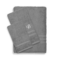 Linum Home Textiles Turkish Cotton Denzi 3-piece Personalized Towel Set