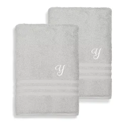 Linum Home Textiles Turkish Cotton Denzi 2-piece Personalized Bath Towel Set