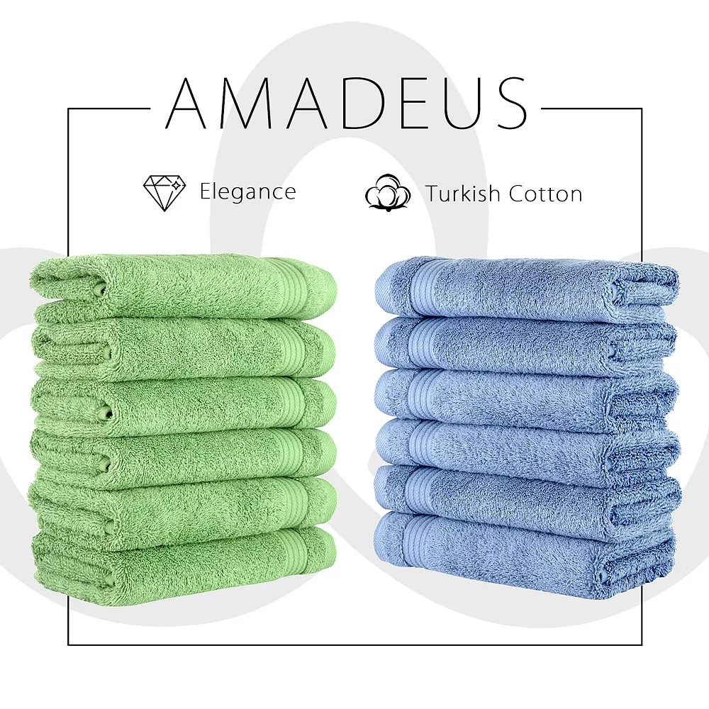 Classic Turkish Towels Genuine Cotton Soft Absorbent Amadeus Bath Towels 30x54 4 Piece Set - Image 4