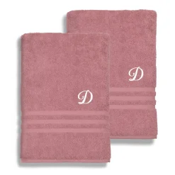 Linum Home Textiles Turkish Cotton Denzi 2-piece Personalized Bath Sheet Set
