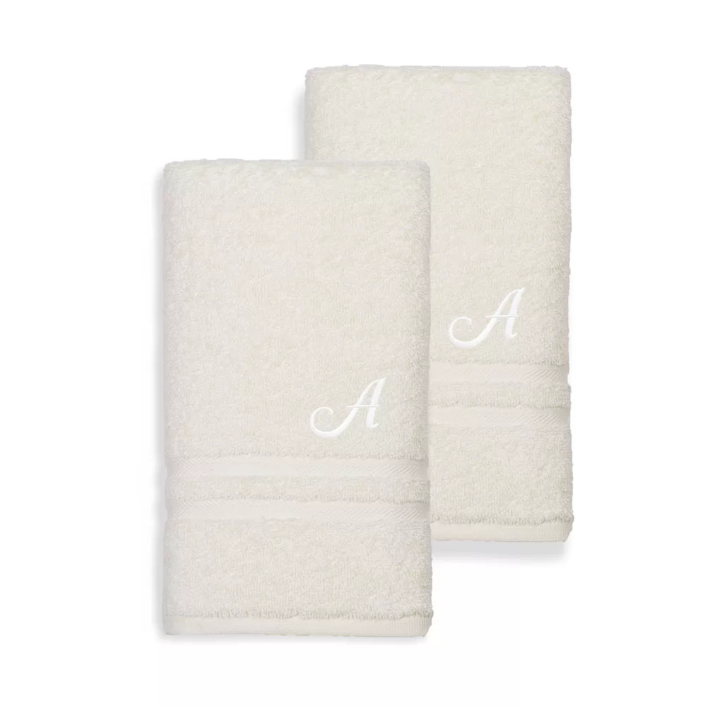 Linum Home Textiles Turkish Cotton Denzi 2-piece Personalized Hand Towel Set