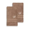 Linum Home Textiles Turkish Cotton Denzi 2-piece Personalized Hand Towel Set