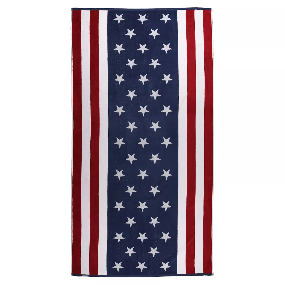 The Big One® Flag Extra Large Woven Beach Towel