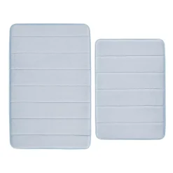 Truly Soft Solid Memory Foam 17x24 And 20x30 2-Piece Bath Rug Set