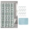 Popular Bath Candace 14-piece Microfiber Bath Rug & Shower Curtain Set