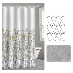 Popular Bath Chelsea 14-piece Microfiber Bath Rug & Shower Curtain Set