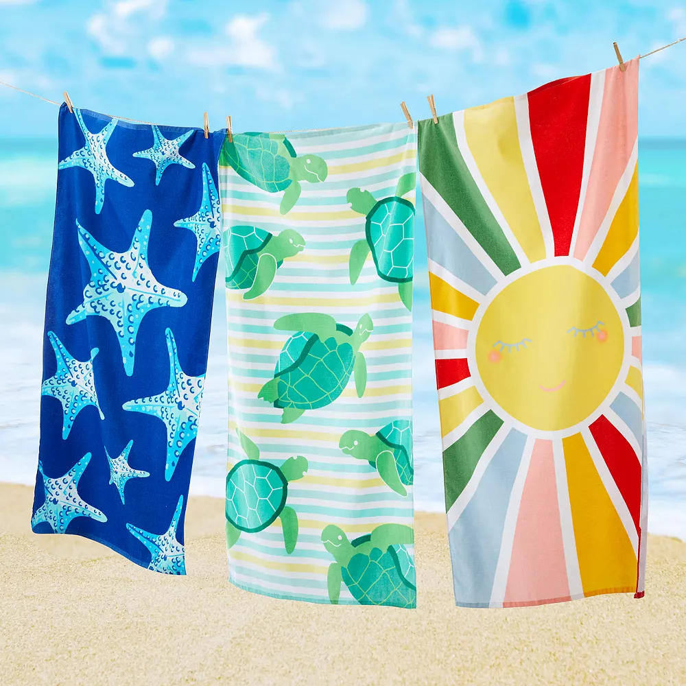 Great Bay Home Cotton Vibrant Prints Quick Dry Beach Towel - Image 2