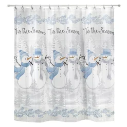 Avanti Frosty Friends "Tis The Season" Snowmen Shower Curtain