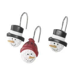 Avanti Rustic Pals Snowmen Shower Curtain Hooks