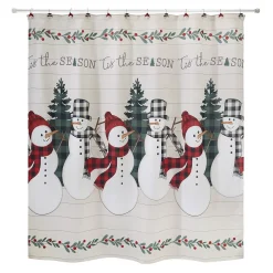 Avanti Rustic Pals Snowmen Shower Curtain