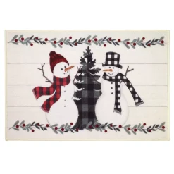 Avanti Rustic Pals Snowmen Bath Rug