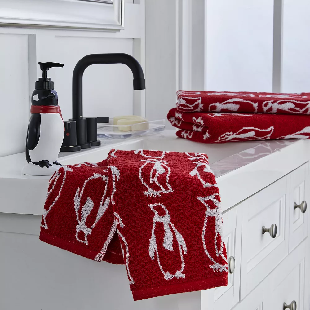 Vern Yip By SKL Home Arctic March Penguin 2-piece Hand Towel Set 2 Vern Yip By SKL Home Arctic March Penguin 2-piece Hand Towel Set - Image 2