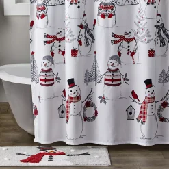 SKL Home Whistler Snowman Shower Curtain & Rug Set