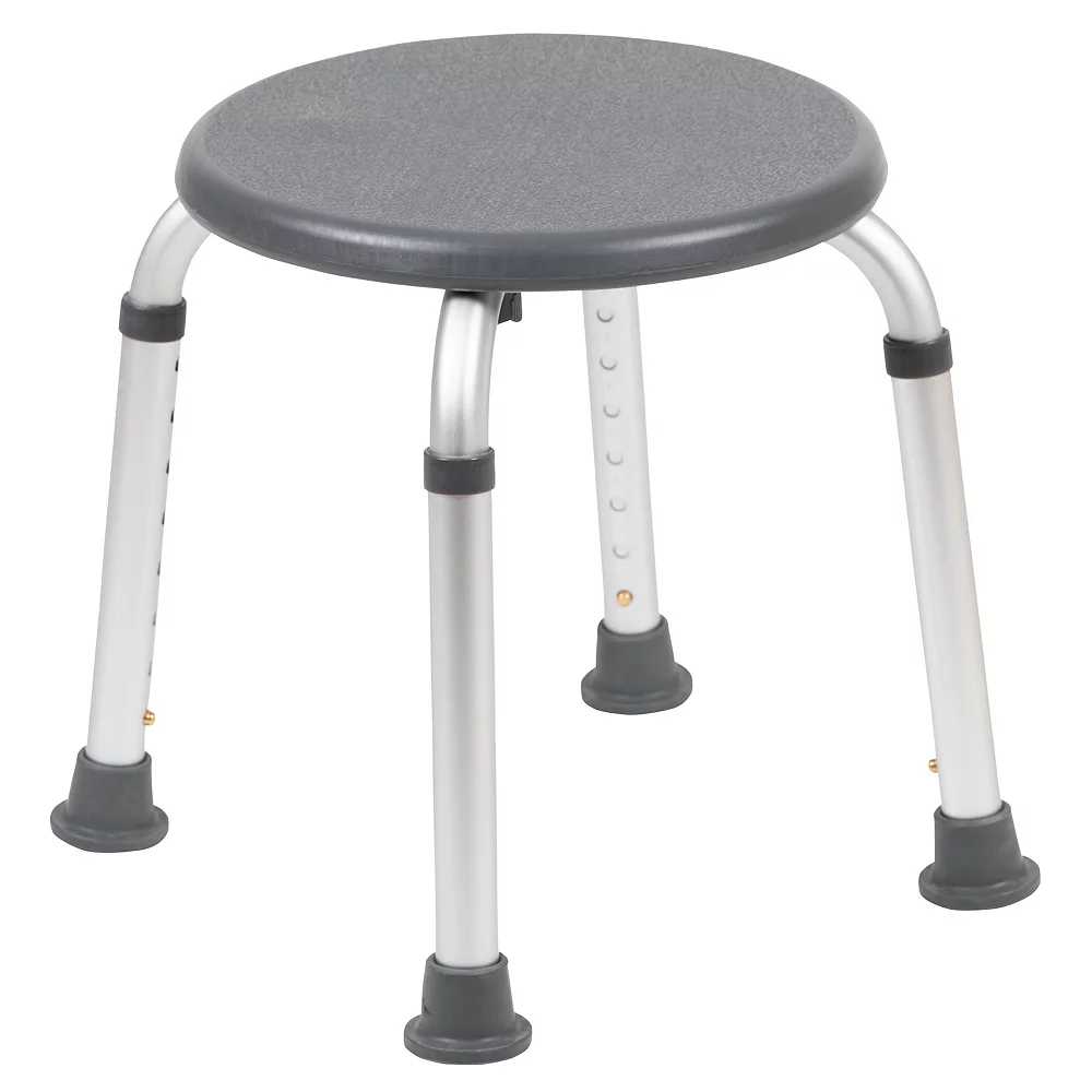 Emma+Oliver Emma And Oliver Tool-Free 300 Lb. Capacity, Adjustable White Bath & Shower Stool