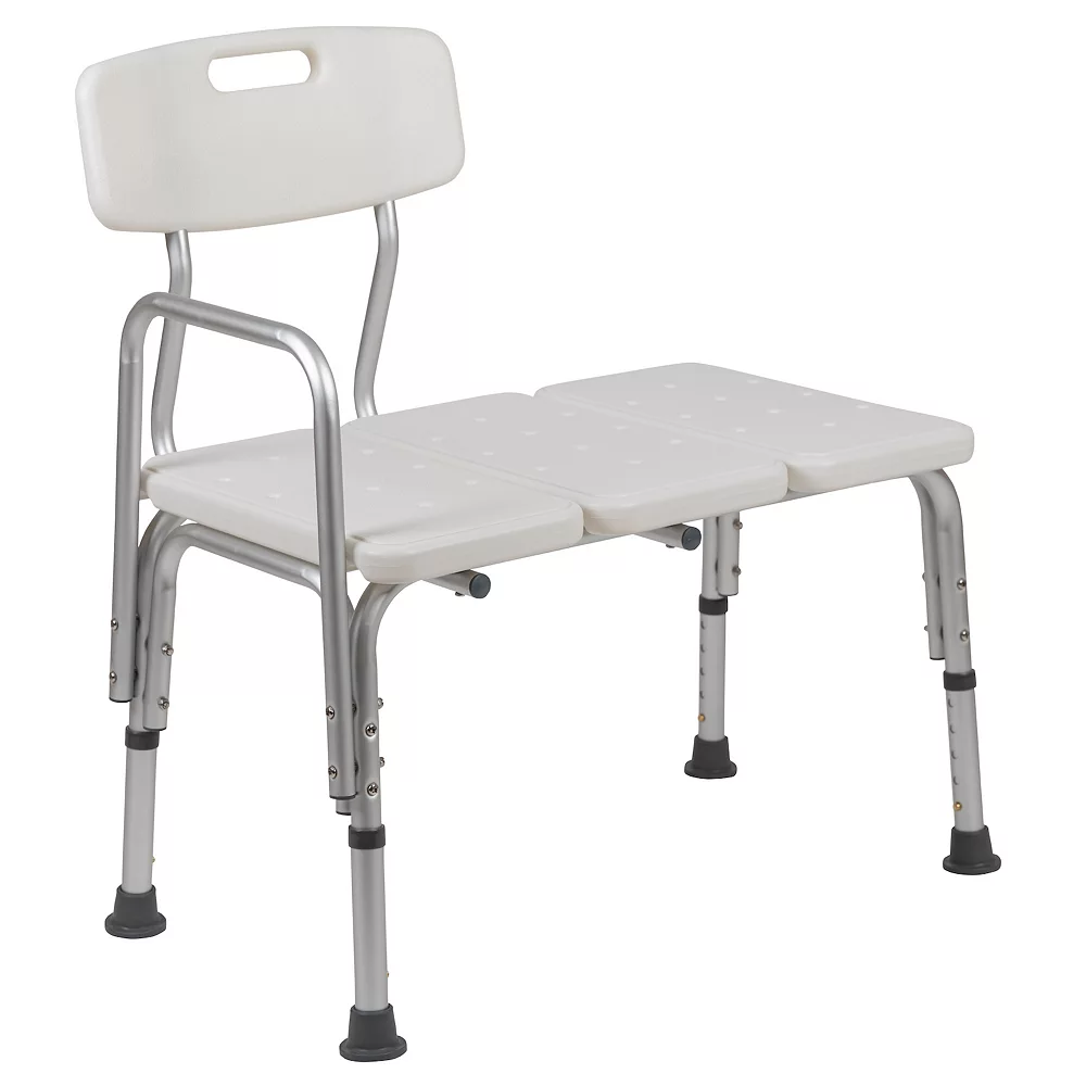 Emma+Oliver Emma And Oliver 300 Lb. Capacity Adjustable White Bath & Shower Medical Transfer Bench