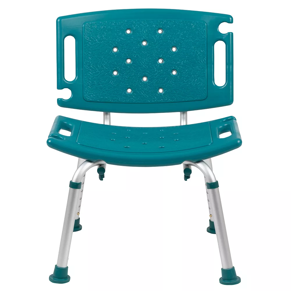 Emma+Oliver Emma And Oliver Tool-Free 300 Lb. Capacity, Adjustable Gray Bath & Shower Chair With Large Back - Image 4