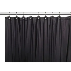 Carnation Home Fashions Extra Long 5 Gauge Vinyl Shower Curtain Liner With Metal Grommets - Black - 72" Wide X 84" Long