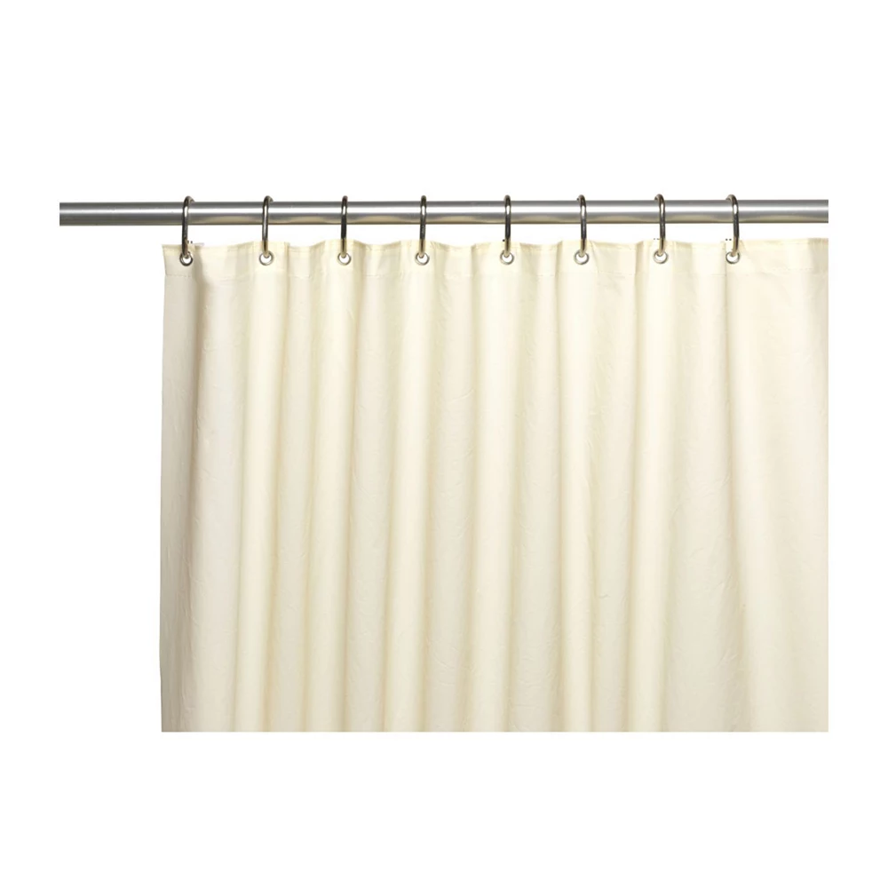 Carnation Home Fashions Standard-Sized, 6 Gauge PEVA Shower Curtain Shower Curtain Liner, Bone