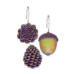 Carnation Home Fashions Pine Cones Resin Shower Curtain Hooks