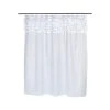 Carnation Home Fashions Jasmine Fabric Shower Curtain, White
