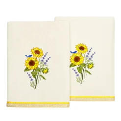 Linum Home Textiles Turkish Cotton Girasol 2-piece Embellished Bath Towel Set