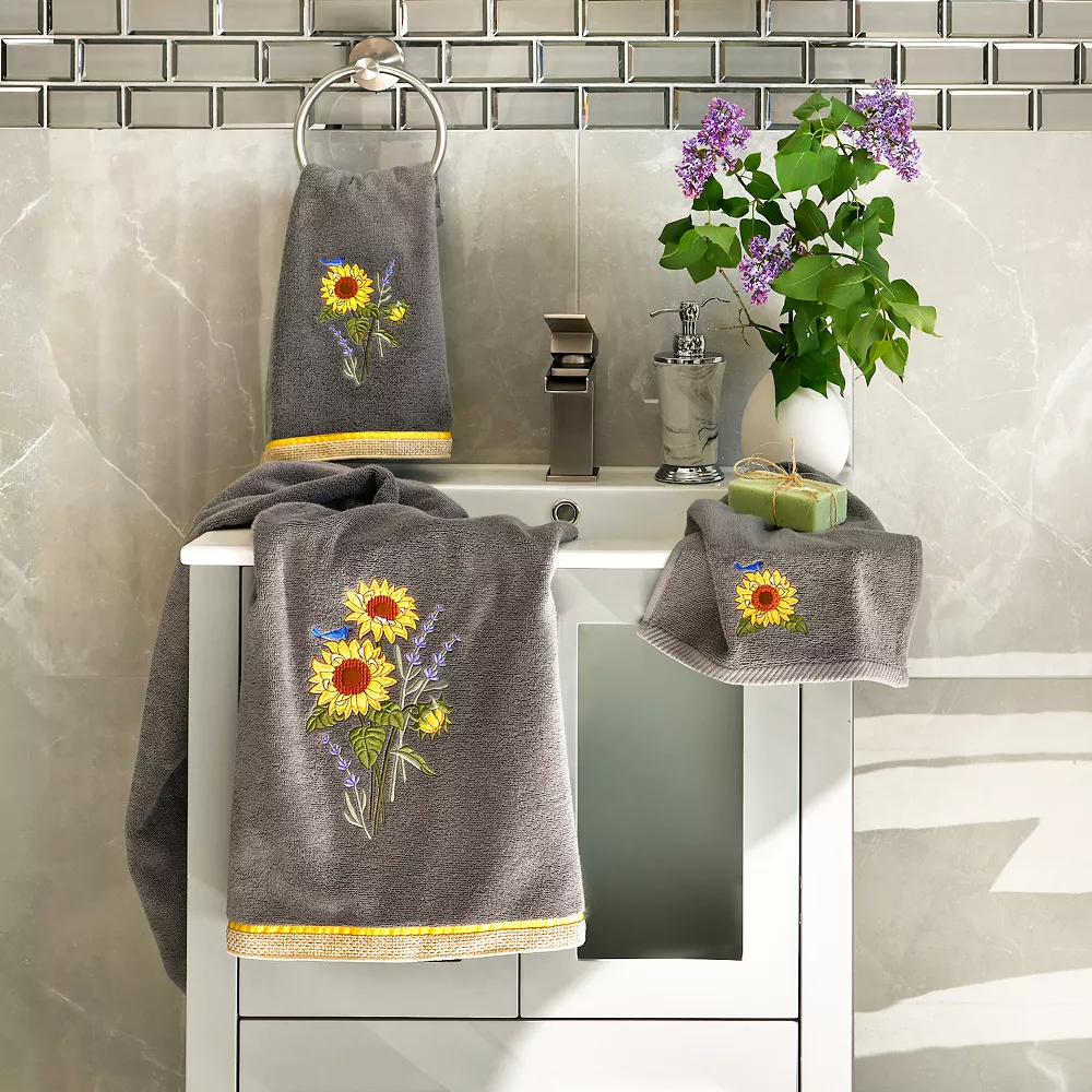 Linum Home Textiles Turkish Cotton Girasol 2-piece Embellished Hand Towel Set - Image 3