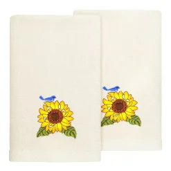 Linum Home Textiles Turkish Cotton Girasol 2-piece Embellished Fingertip Towel Set