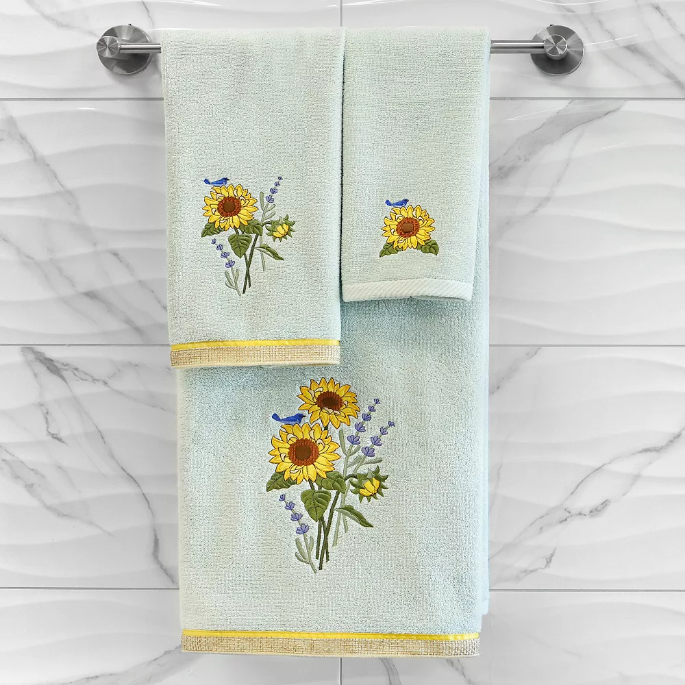 Linum Home Textiles Turkish Cotton Girasol 3-piece Embellished Towel Set - Image 3