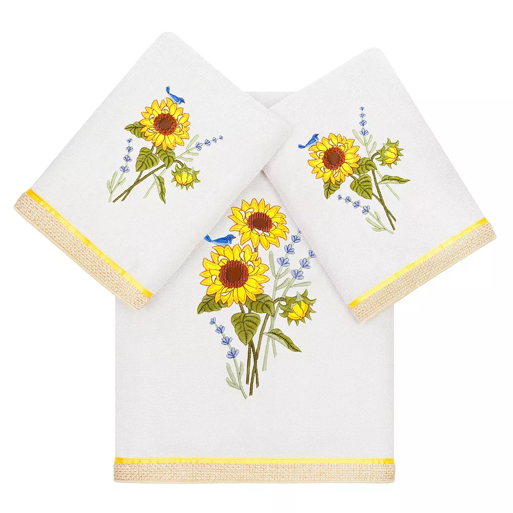 Linum Home Textiles Turkish Cotton Girasol 3-piece Embellished Towel Set