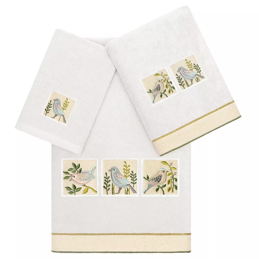 Linum Home Textiles Turkish Cotton Belinda 3-piece Embellished Towel Set