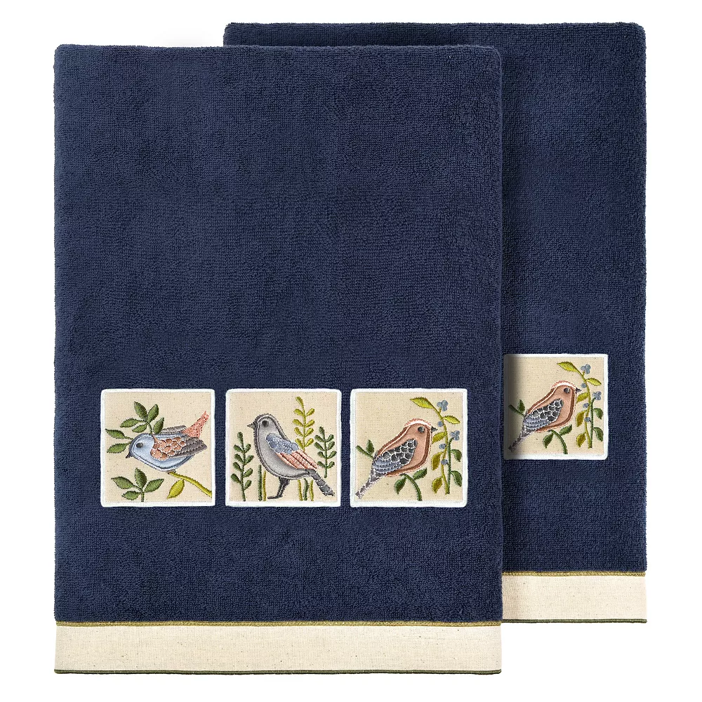 Linum Home Textiles Turkish Cotton Belinda 2-piece Embellished Bath Towel Set