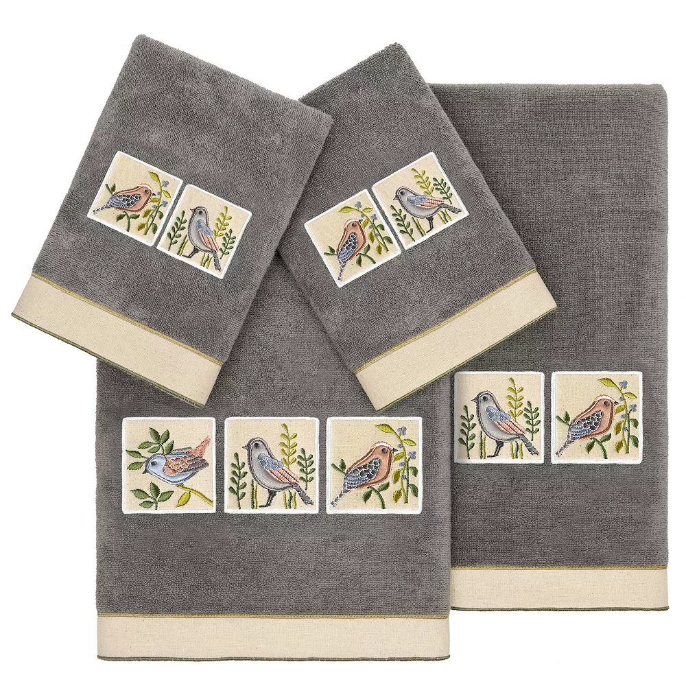 Linum Home Textiles Turkish Cotton Belinda 4-piece Embellished Towel Set