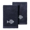 Linum Home Textiles Turkish Cotton Figi 2-piece Embellished Fingertip Towel Set