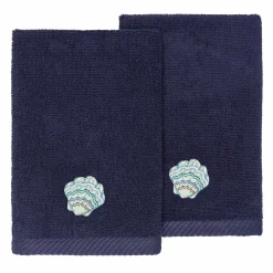 Linum Home Textiles Turkish Cotton Aaron 2-piece Embellished Fingertip Towel Set