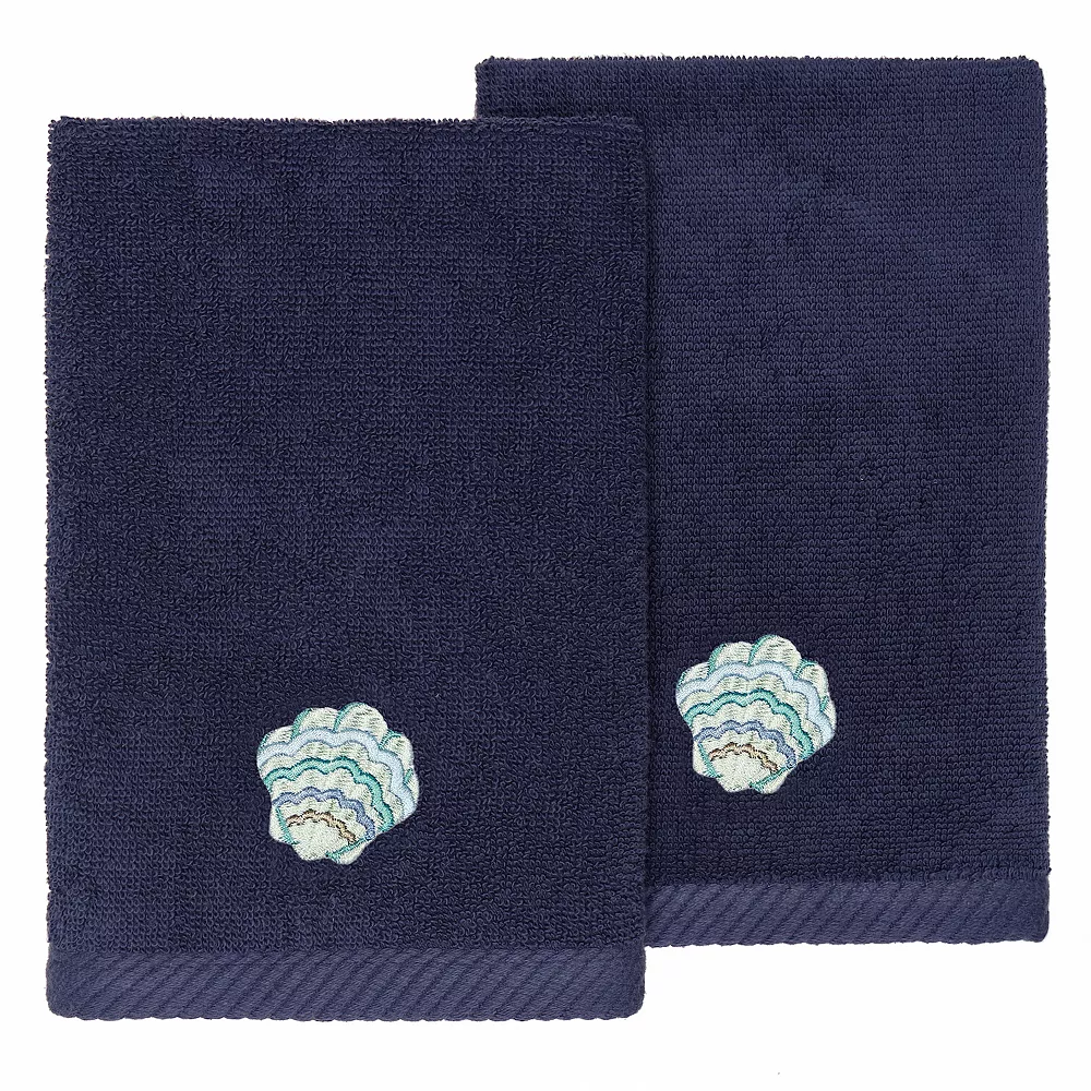 Linum Home Textiles Turkish Cotton Aaron 2-piece Embellished Fingertip Towel Set