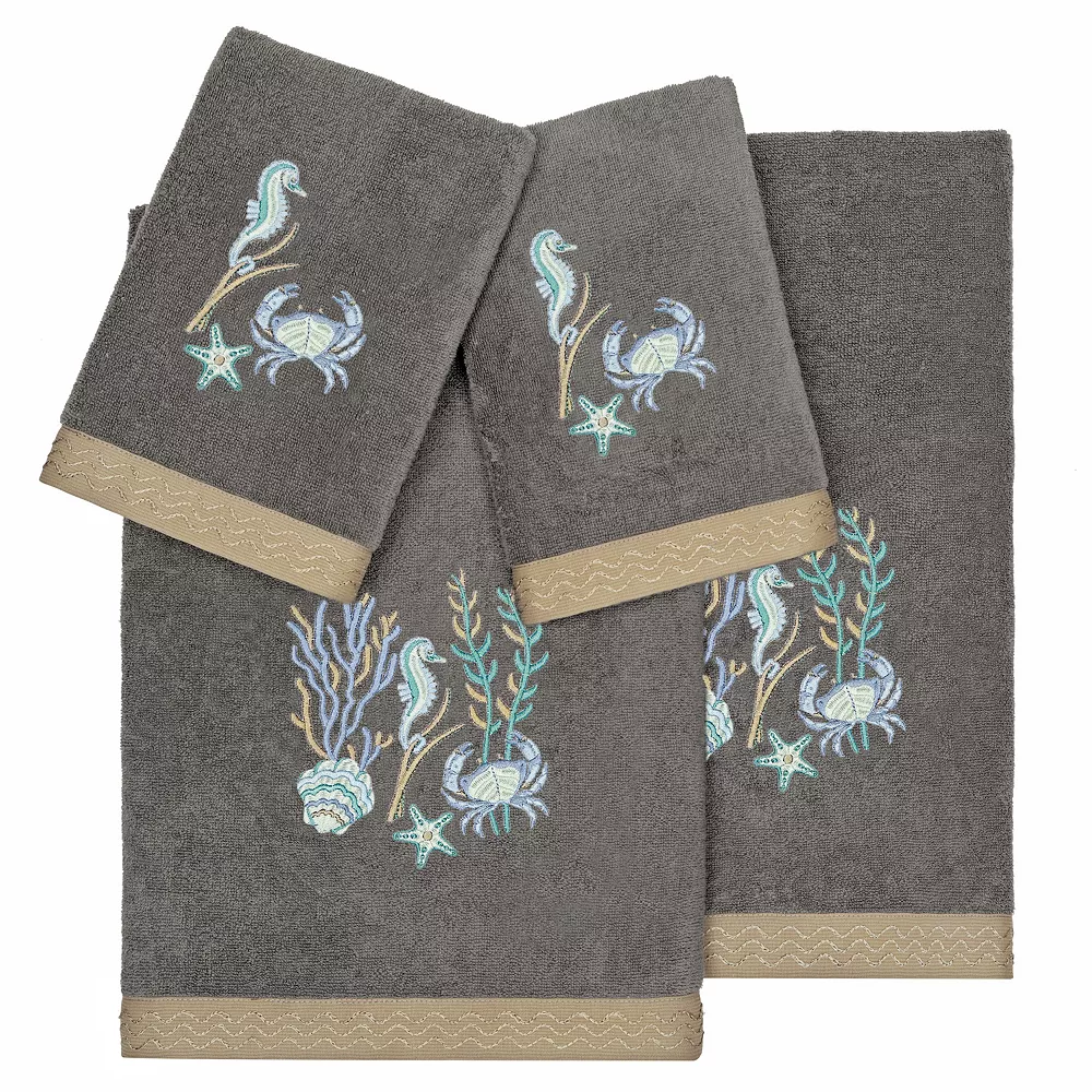 Linum Home Textiles Turkish Cotton Aaron 4-piece Embellished Towel Set