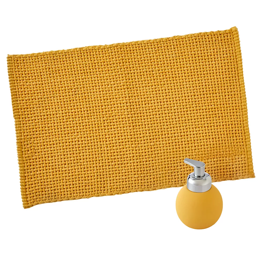 SKL Home Good Vibes Soap Pump & Carnival Bath Rug 2-piece Set