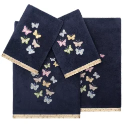 Linum Home Textiles Turkish Cotton Mariposa 4-piece Embellished Towel Set