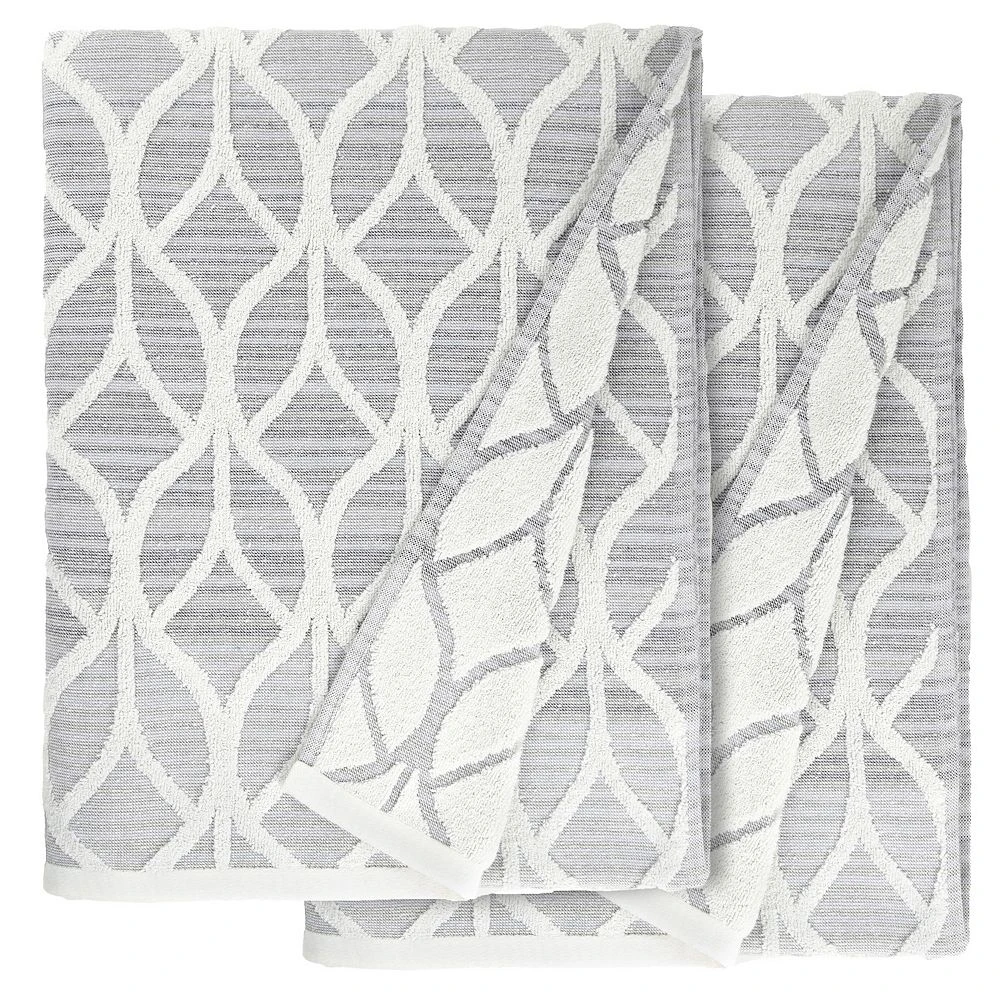 Linum Home Textiles Turkish Cotton Alev Jacquard 2-piece Bath Towel Set - Image 2