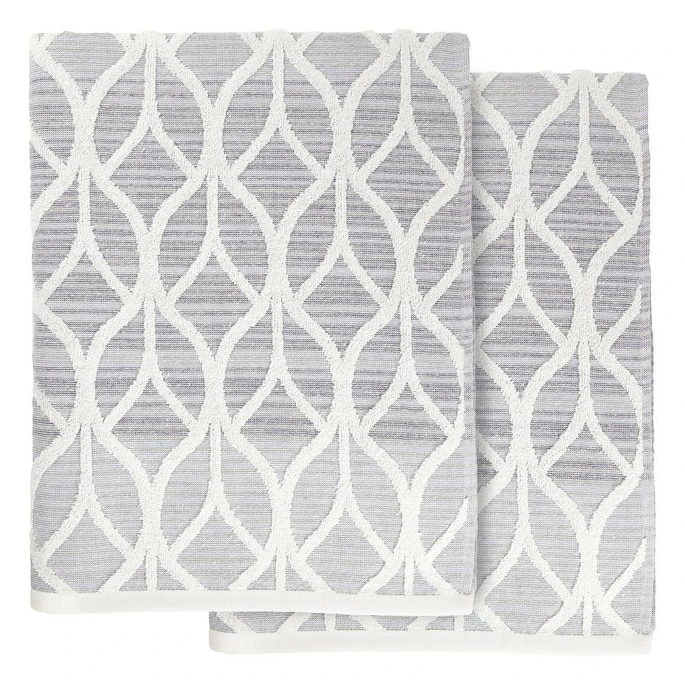 Linum Home Textiles Turkish Cotton Alev Jacquard 2-piece Bath Towel Set