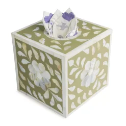 GAURI KOHLI Jodhpur Mother Of Pearl Tissue Box Cover - Beige