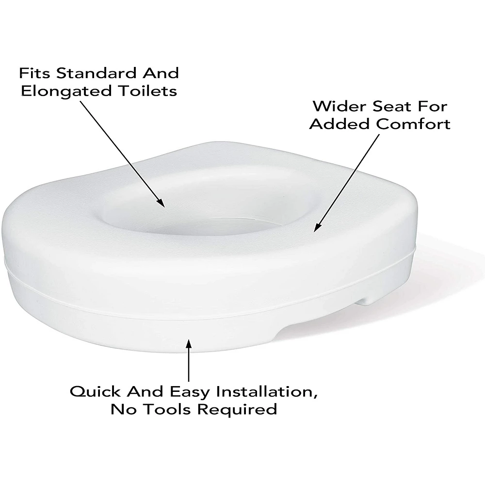 Carex Toilet Seat Riser - Adds 5.5 Inch Of Height To Toilet - Raised Toilet Seat With 300 Pound Weight Capacity - Slip-Resistant - Image 3