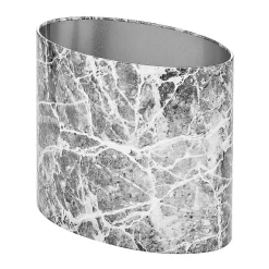 MDesign Small Steel Metal 2.09 Gallon Oval Trash Can Waste Basket Bin, Rose Gold