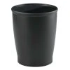 MDesign Plastic Round Small 1.6 Gallon Trash Can Wastebasket - Black