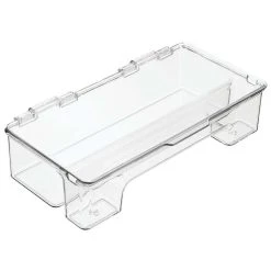 MDesign Plastic Toothbrush Holder, Storage Organizer Bin For Bathroom - Clear