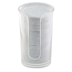 MDesign Small Plastic Disposable Cosmetic Astringent Pad/Wipe Dispenser - Clear