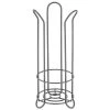 MDesign Metal Free Standing Toilet Paper Stand, Holds 3 Rolls - Black