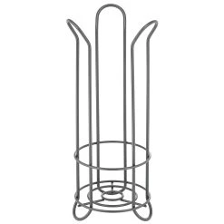 MDesign Metal Free Standing Toilet Paper Stand, Holds 3 Rolls - Black