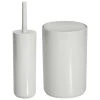 MDesign Toilet Bowl Brush And Wastebasket Combo - Set Of 2 - Light Gray
