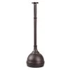 MDesign Plastic Freestanding Lift And Lock Toilet Bowl Plunger/Holder - Silver